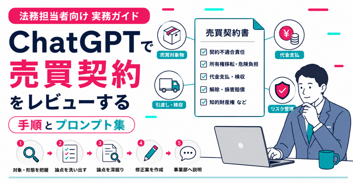 ChatGPTで「売買契約」をレビューする手順とプロンプト集｜法務担当者向け実務ガイド