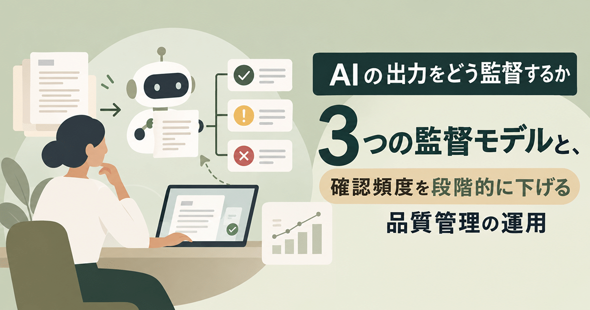 AIの出力をどう監督するか｜3つの監督モデルと、確認頻度を段階的に下げる品質管理の運用